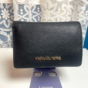 Michael Kors Black Pebbles Wallet 3.5 H x 5.5 L